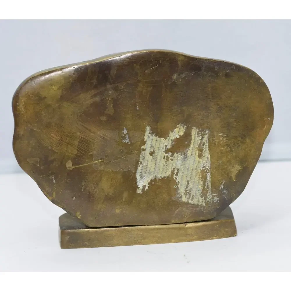 Handcrafted Brass Bronze Sculpture Elephant Head Hook Bookend